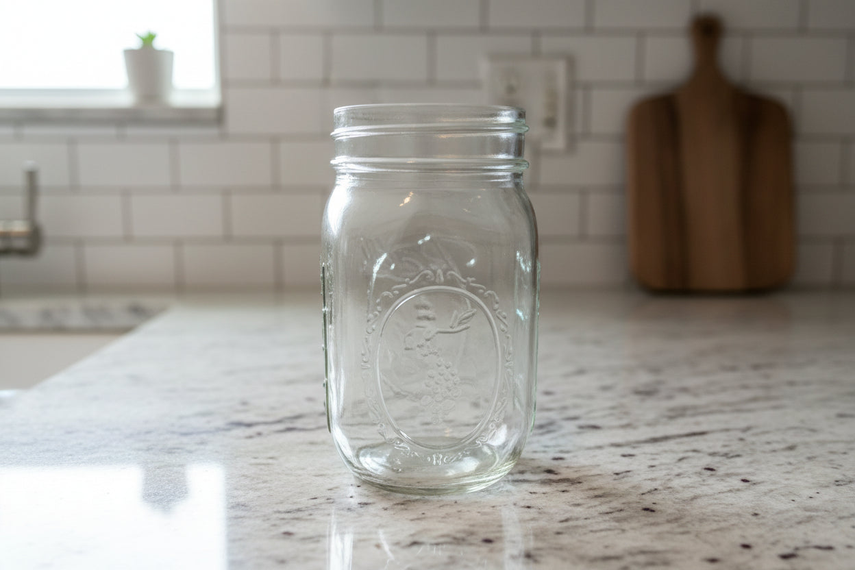 Vintage Ball Mason Canning Jar 12oz Made in USA Clear No Lid