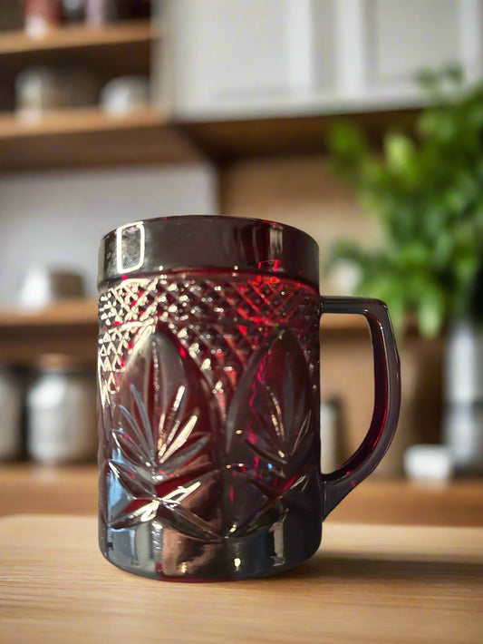 Antique Ruby by Cristal D'Arques-Durand Coffee Mug Cup 3 7/8" Tall Glass