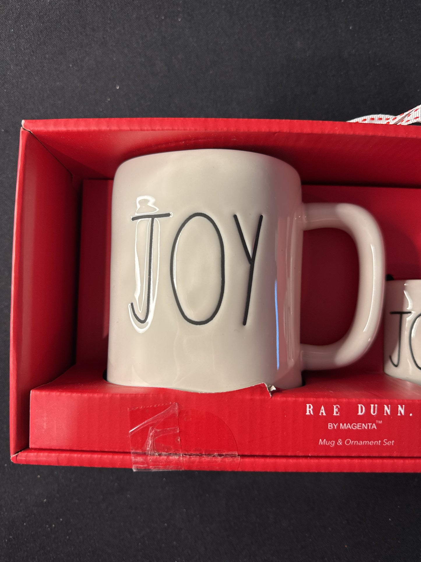 Rae Dunn By Magenta "Joy" Cellar Coffee Cup Mug & Ornament Gift Set Christmas New