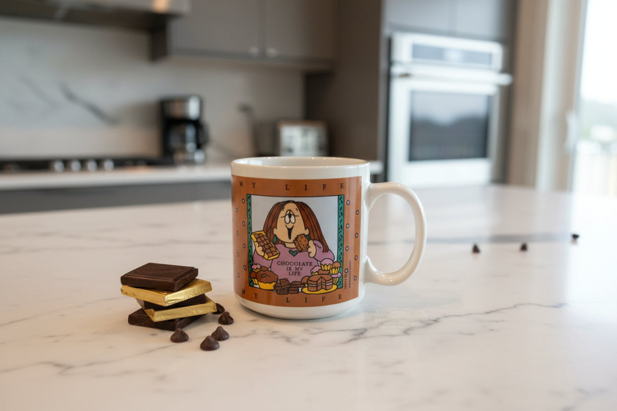Cathy "Chocolate Is My Life" Coffee Cup Mug 3.5" Tall