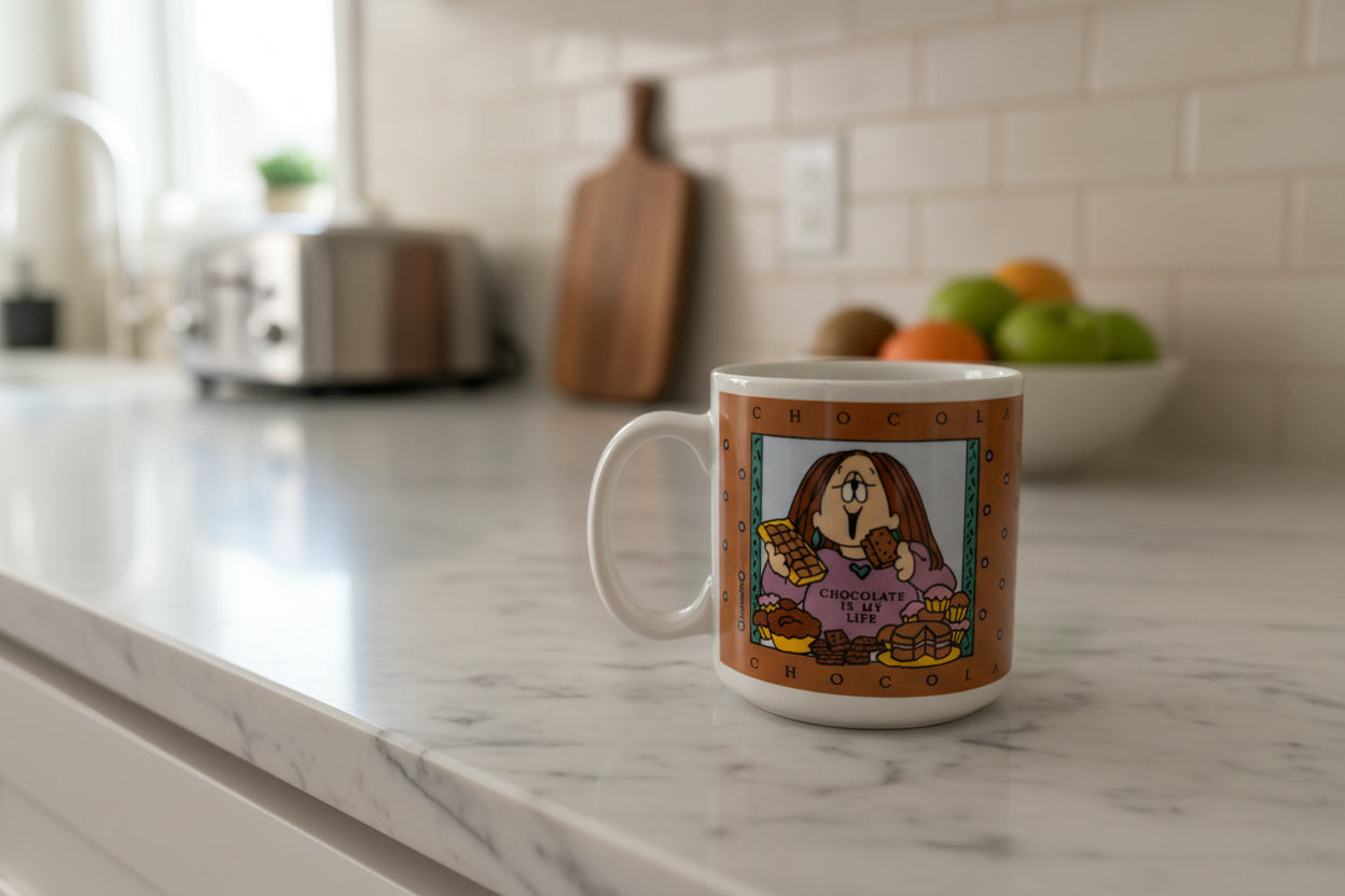 Cathy "Chocolate Is My Life" Coffee Cup Mug 3.5" Tall