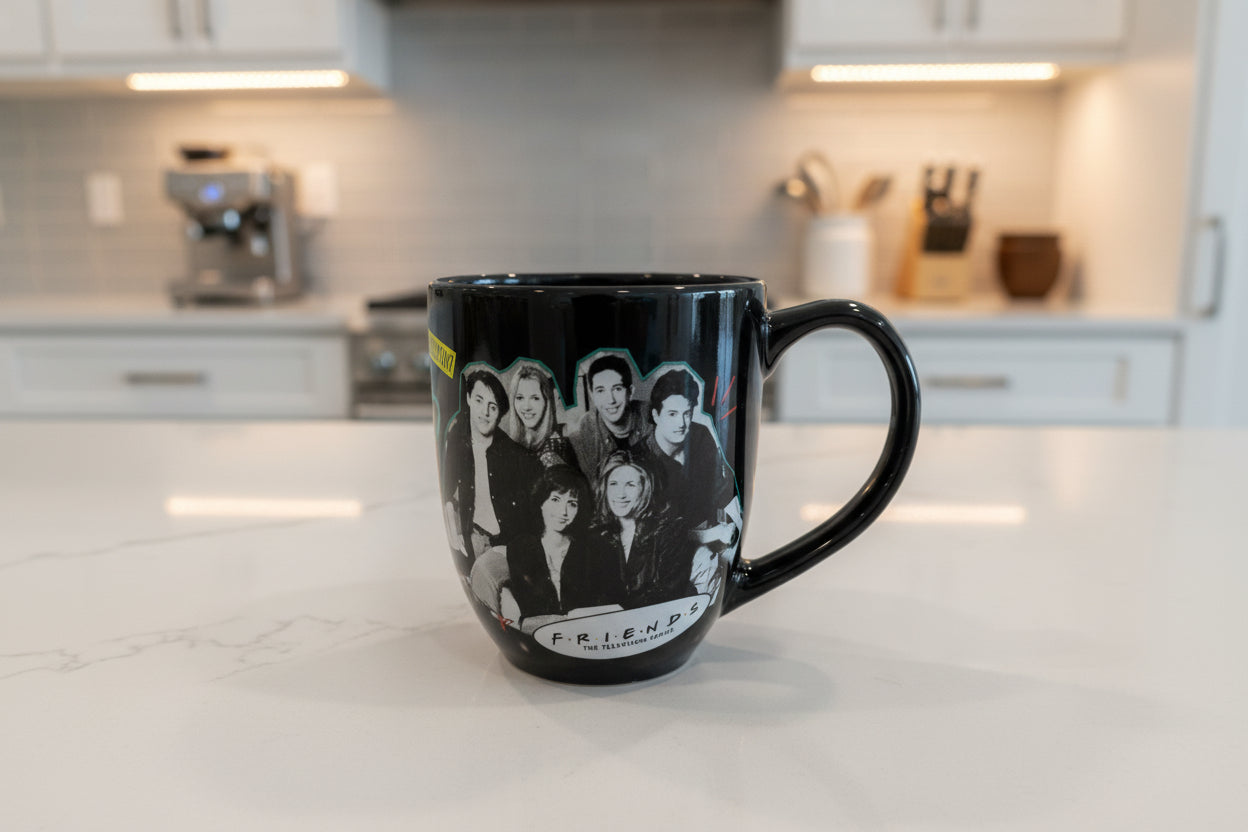 Friends TV Series Zak! Designs How You Doin? Central Perk Black Coffee Mug Cup 4.5" Tall