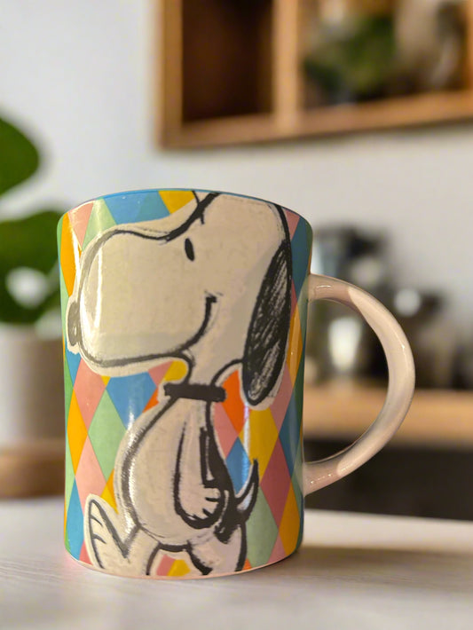 Peanuts Snoopy Coffee Mug Cup from Festive Sketch Collection 15oz Gibson 4.25" Tall