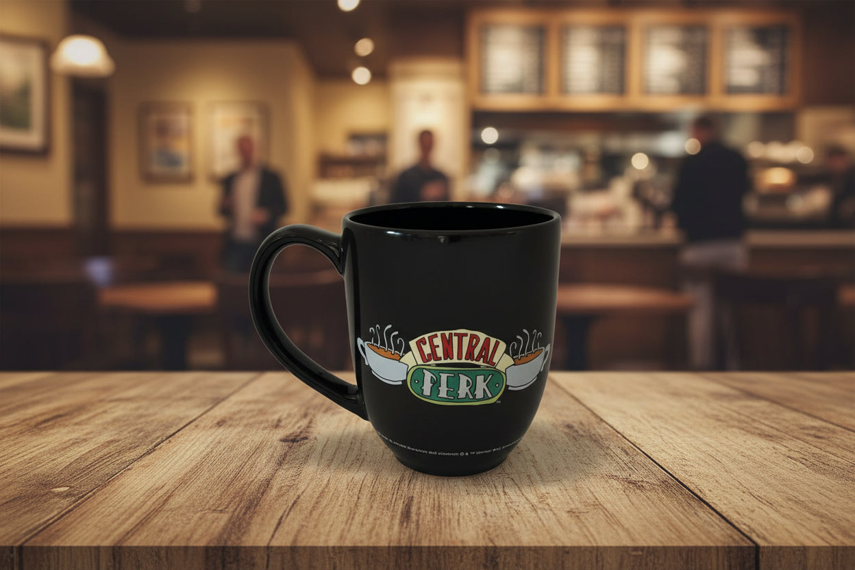 Friends TV Series Zak! Designs How You Doin? Central Perk Black Coffee Mug Cup 4.5" Tall