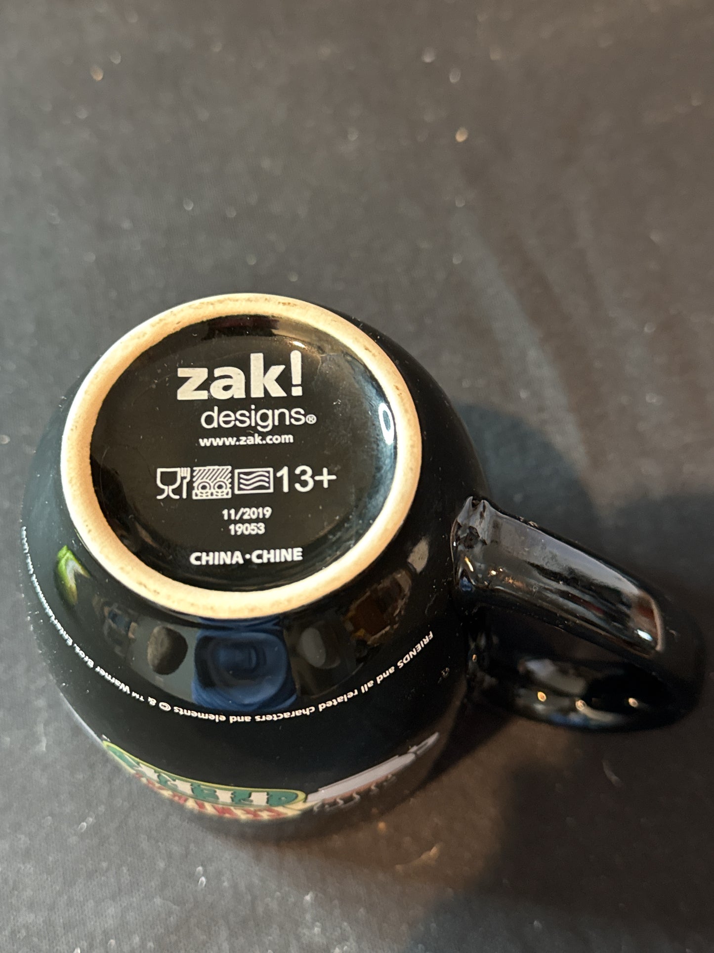 Friends TV Series Zak! Designs How You Doin? Central Perk Black Coffee Mug Cup 4.5" Tall