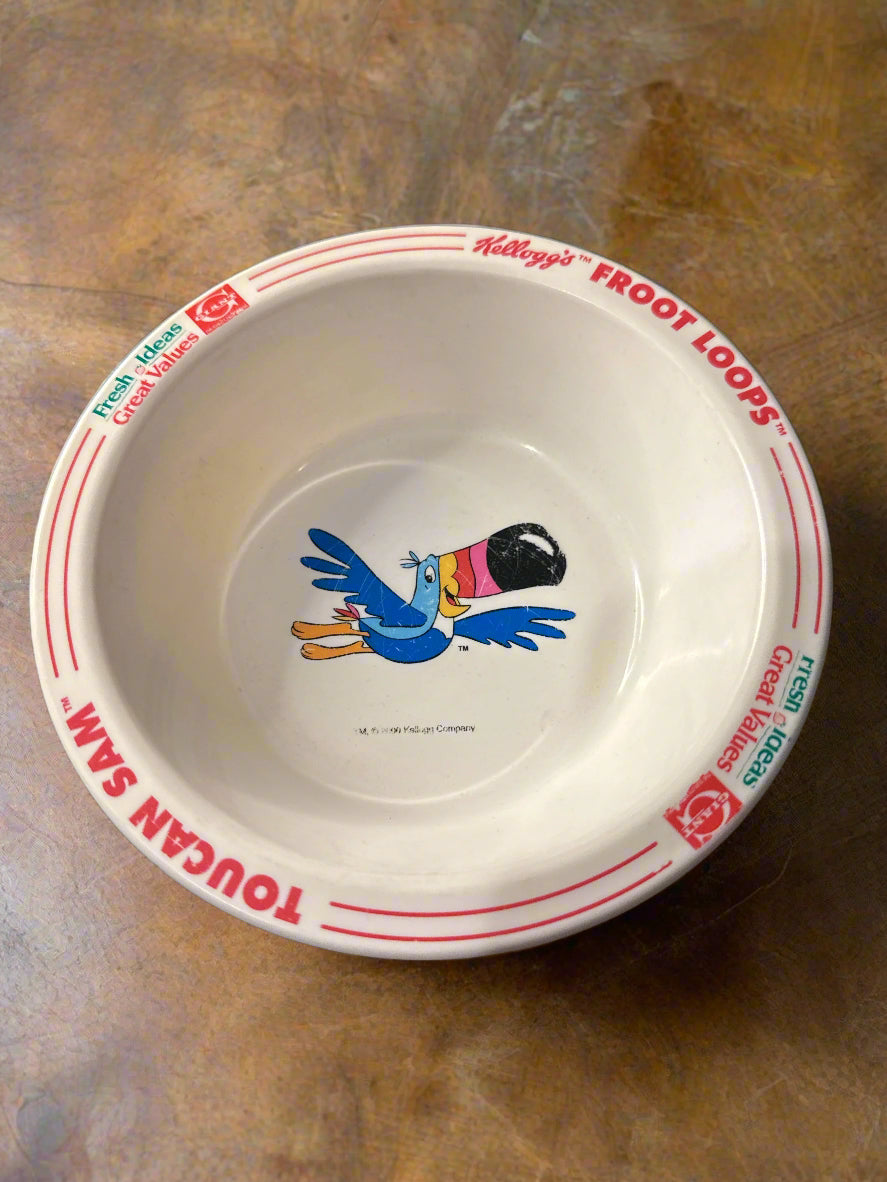 Rare Vintage Small Toucan Sam Kellogg Giant Brand Melamine Cereal Bow Froot Loops 6.5"