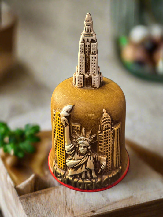 Vintage Statue of Liberty Ringing Bell New York City NYC Twin Towers Collectible Souvenir 3D