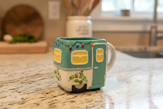Tag Camper Trailer Holiday Mug Coffee Cup Mug 4 1/8" Tall