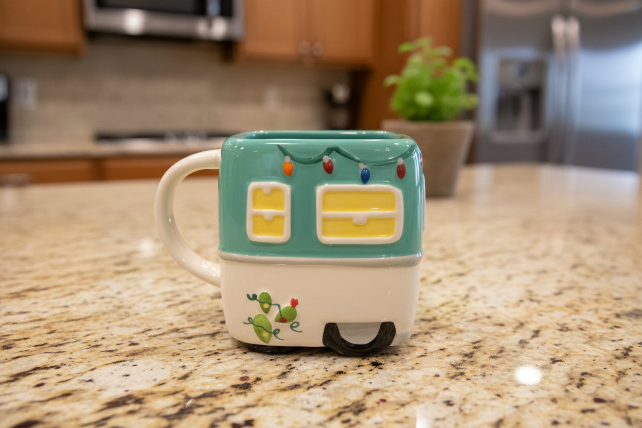 Tag Camper Trailer Holiday Mug Coffee Cup Mug 4 1/8" Tall