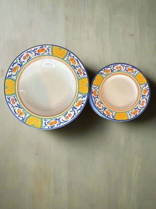 Mikasa Windsor Park Pattern Set of 6 Large Rim Soup Bowls & 7 Saucers/Bread Plates