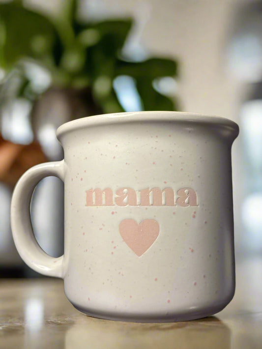 Rachel Zoe Pink mama Love Coffee Mug Cup 16oz 4" Tall Pink Interior