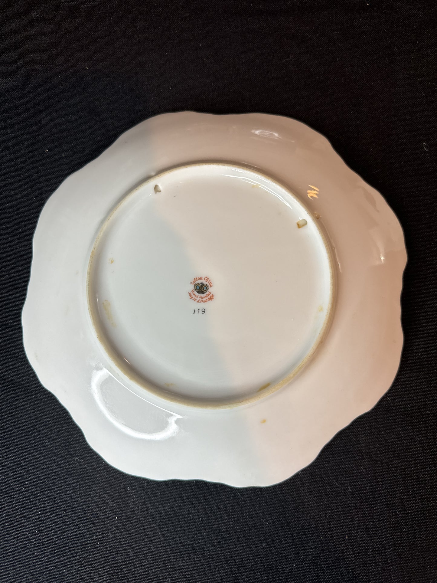 Green Vintage Lefton Hand Painted Plate, Pink & Yellow Roses with Gold Trim 119 8"