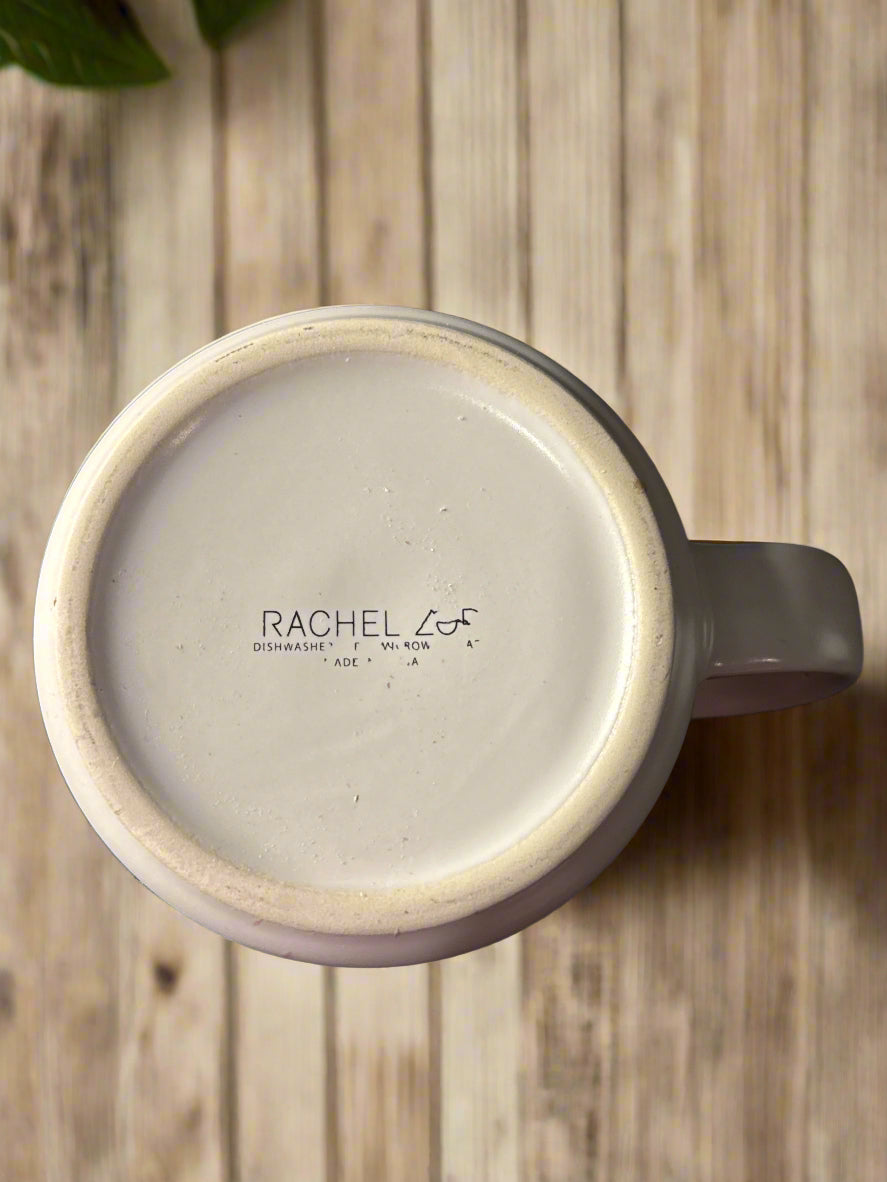 Rachel Zoe Pink mama Love Coffee Mug Cup 16oz 4" Tall Pink Interior