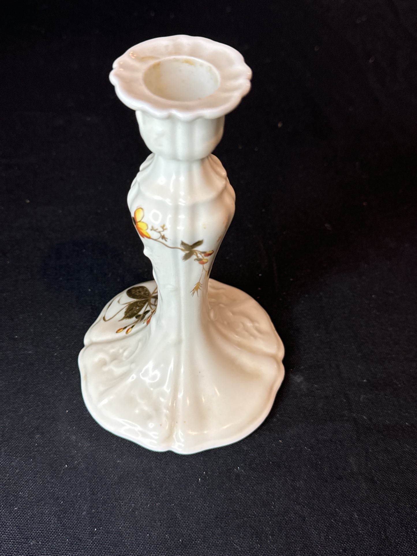 Antique Limoges France Lanternier Candlestick Holder Floral 6.75" Tall