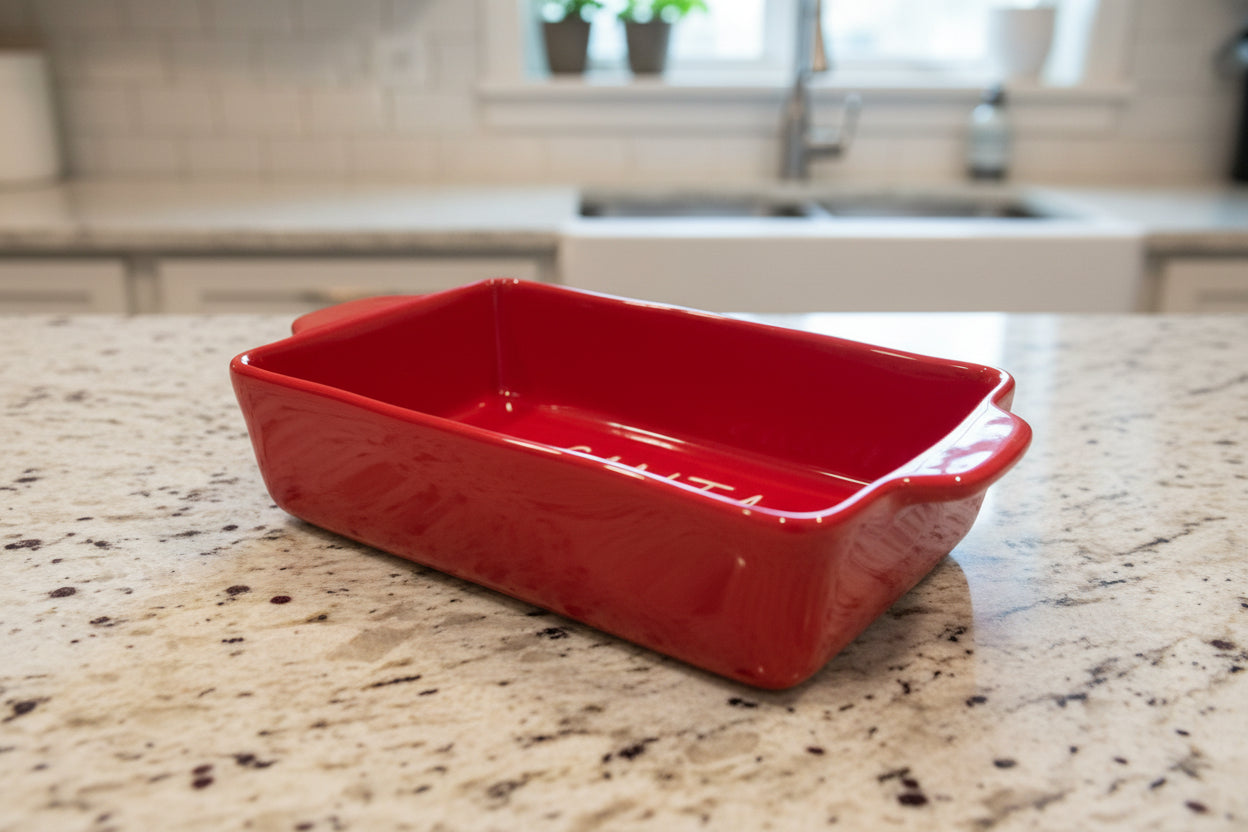 Rae Dunn Santa Red Loaf Pan 9" x 5" New Artisan Collection by Magenta