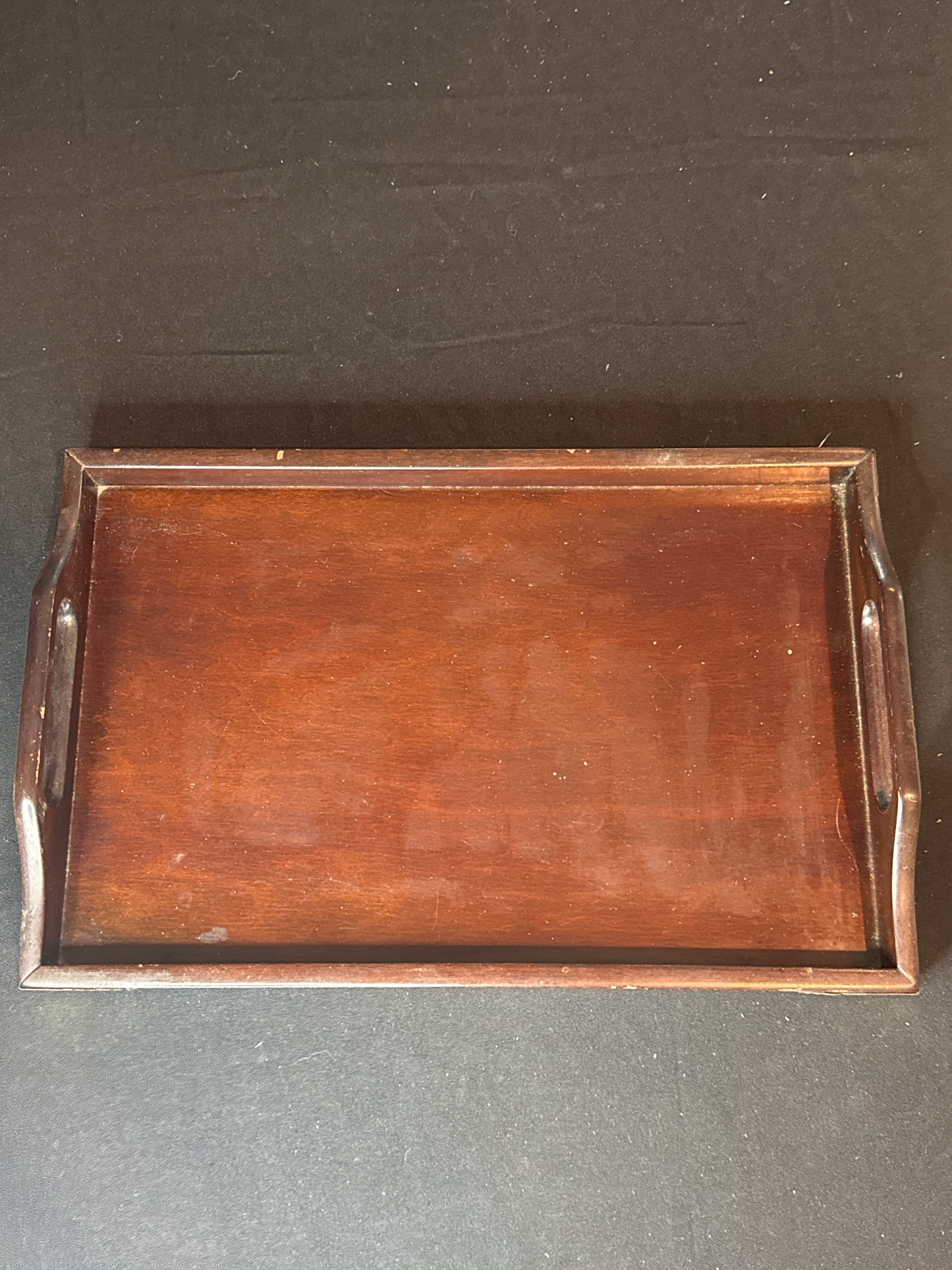 Large Bombay Co Wood Tray with Handles and Brass Corners, Decorative 16" X 10.5"