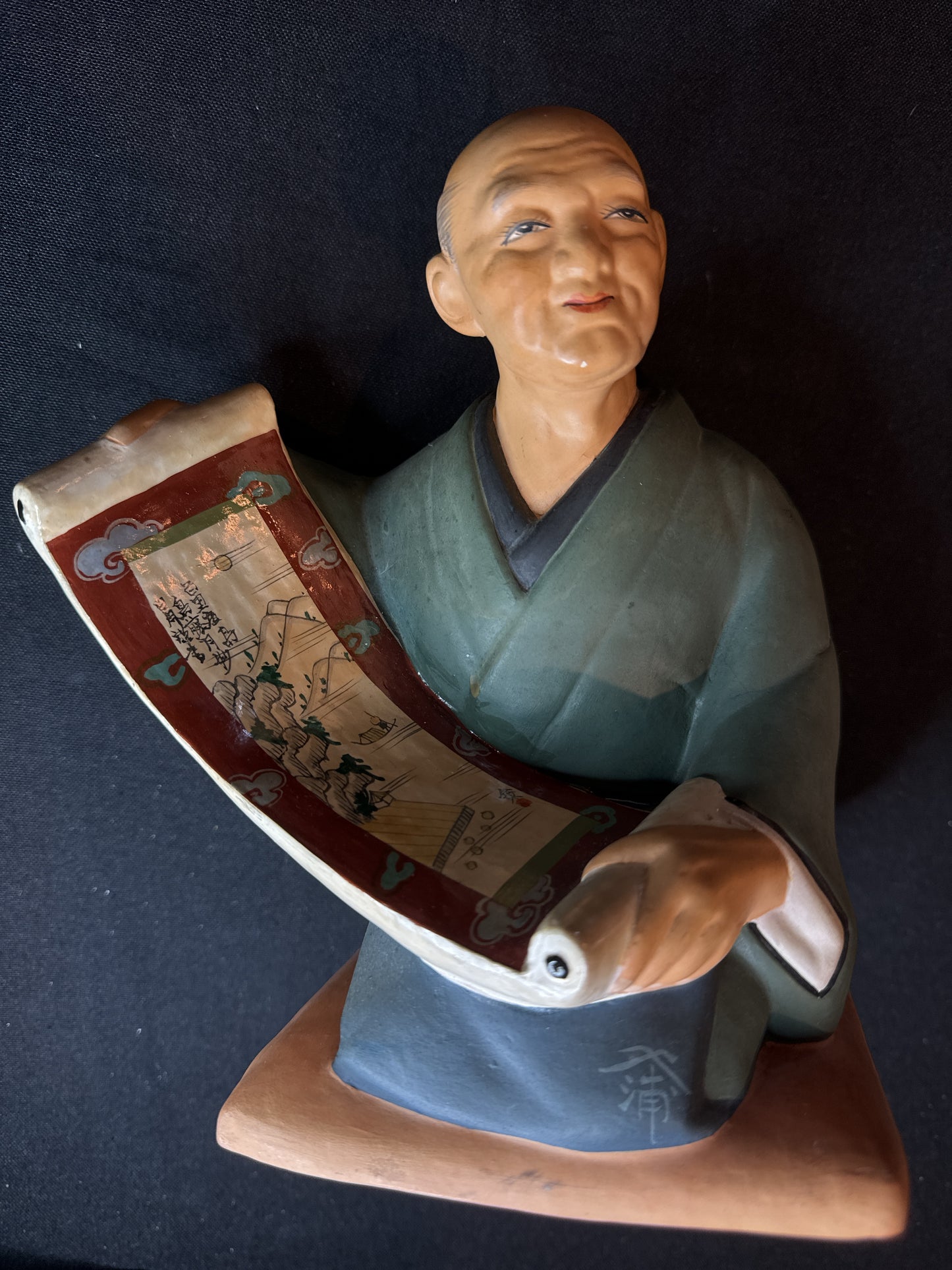Hakata Uraski Ceramic Asian Figurine Made in Japan Hand Painted 8" Tall