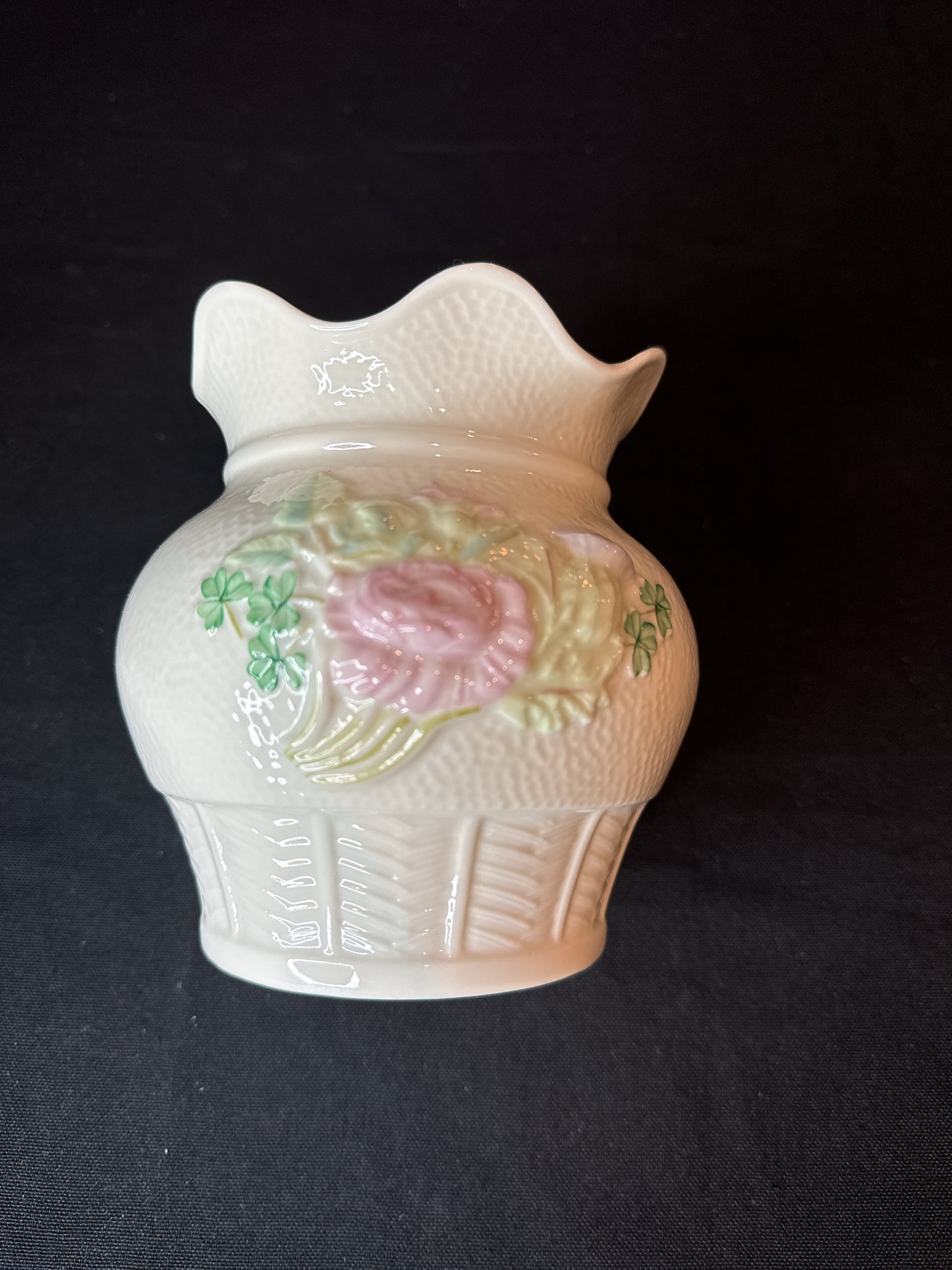 Belleek Ireland Porcelain 5" Vase Killarney Collection Flowers