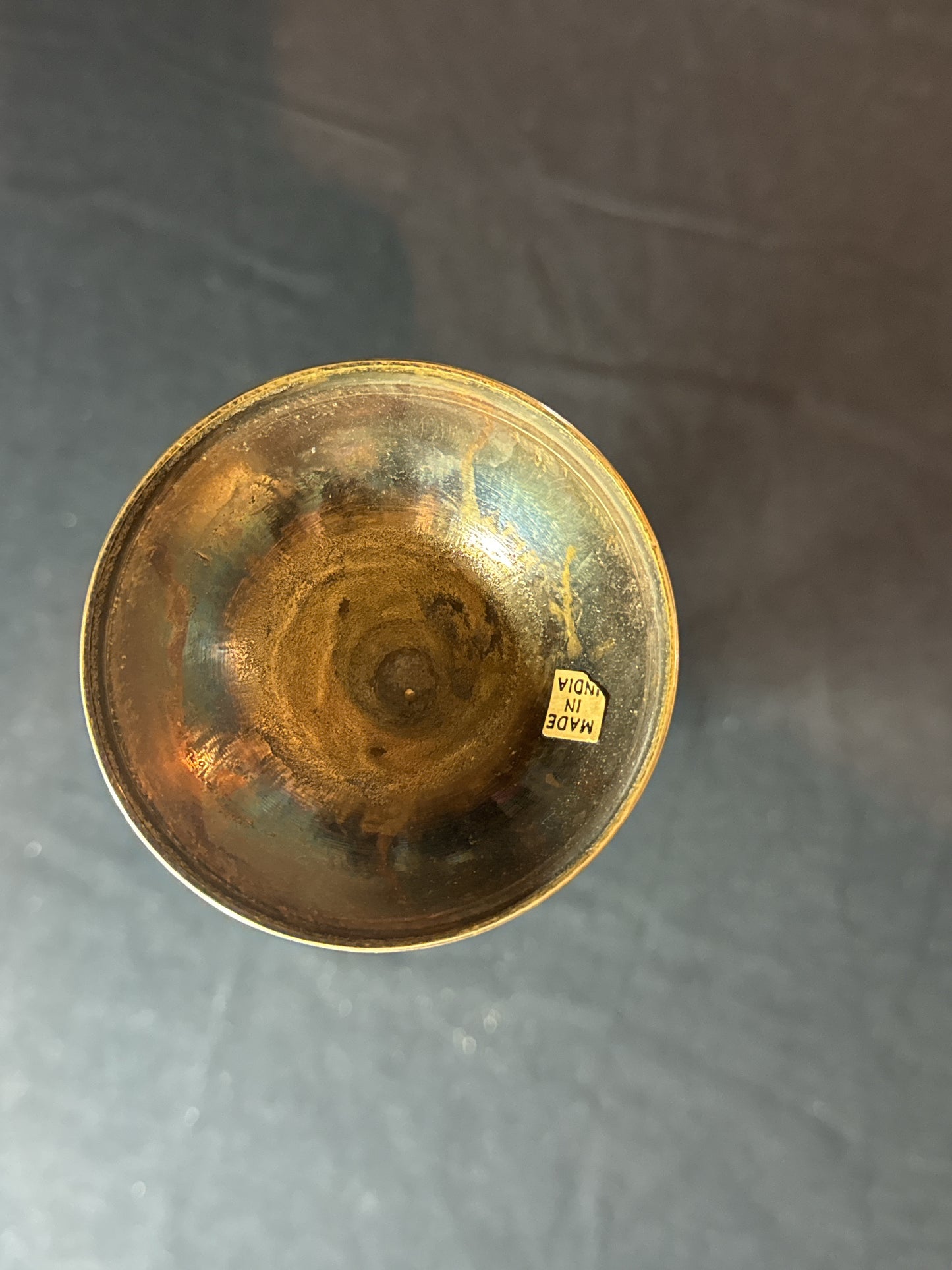 Jainson Etched Brass Vase India Metal Floral Flower Ruffled Edge Vintage 12" Tall