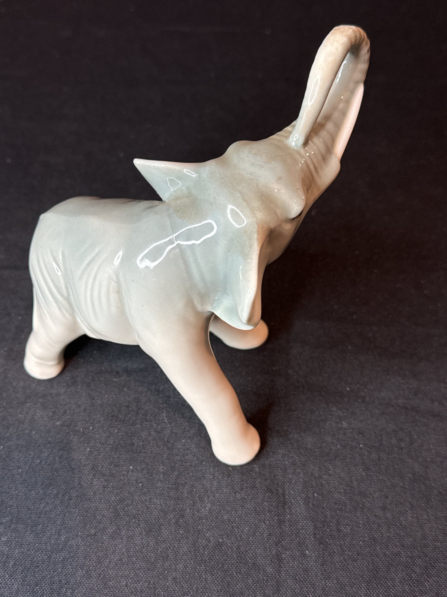 Vintage Porcelain Casades Spain Elephant Figurine 6" Tall at Trunk