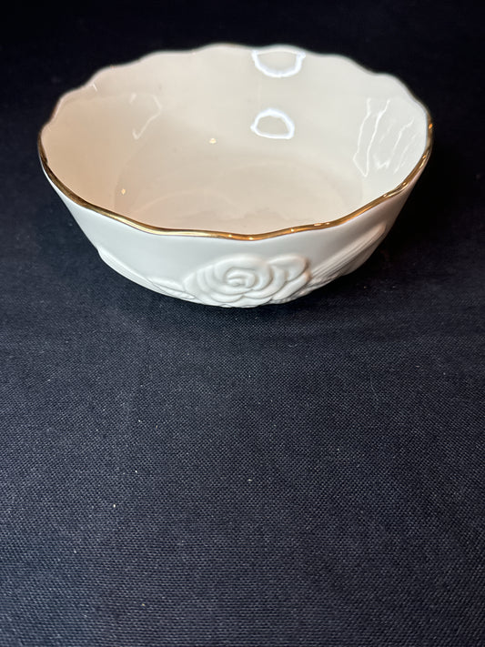 Vintage Lenox Rose Blossom Bowl 1998 5.5" 24K Gold Trim