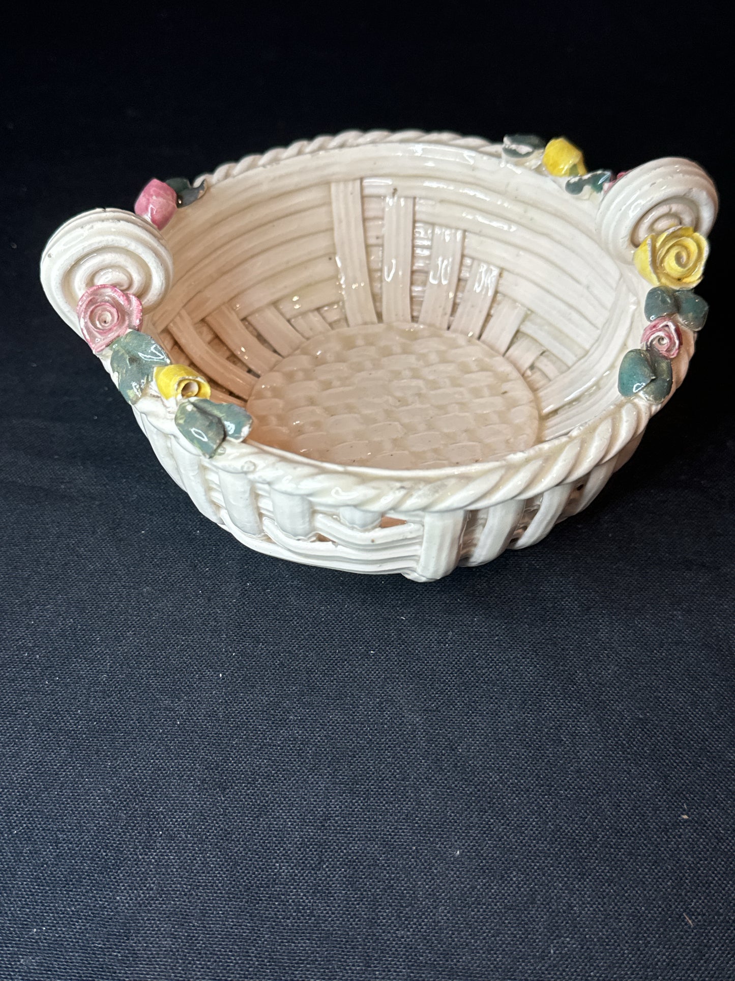 Vintage Ceramic Woven Bowl Made in Italy 6" Across 2.75" Tall