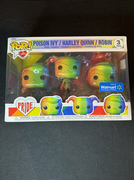 Funko Pop! Pride Poison Ivy/Harley Quinn/Robin 3 Pack Vinyl Figures New in Box