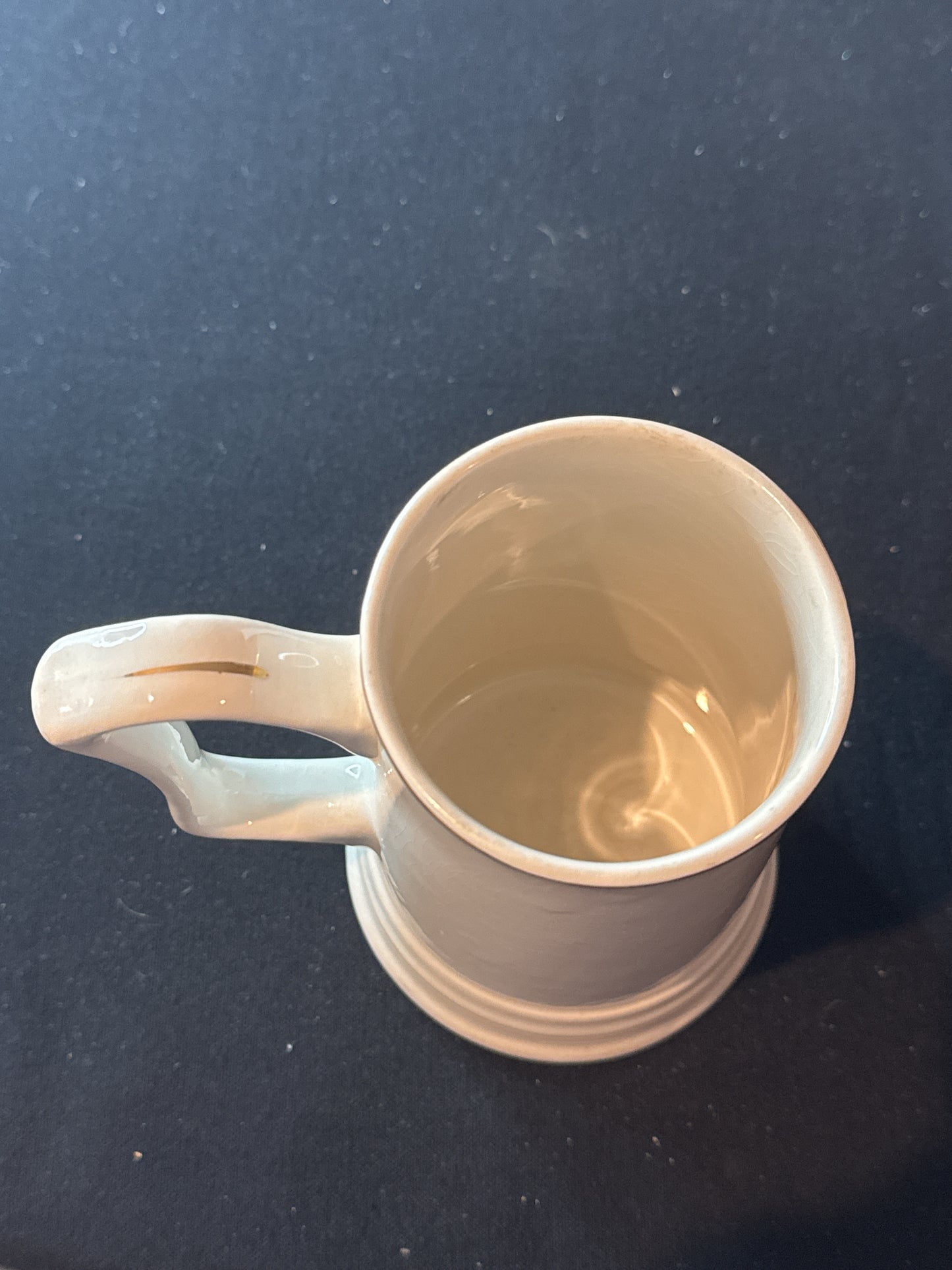 Very Rare Windsor Castle Stein Cup Mug White with Gold Trim 5.5" Tall Royal Falcon Ironstone