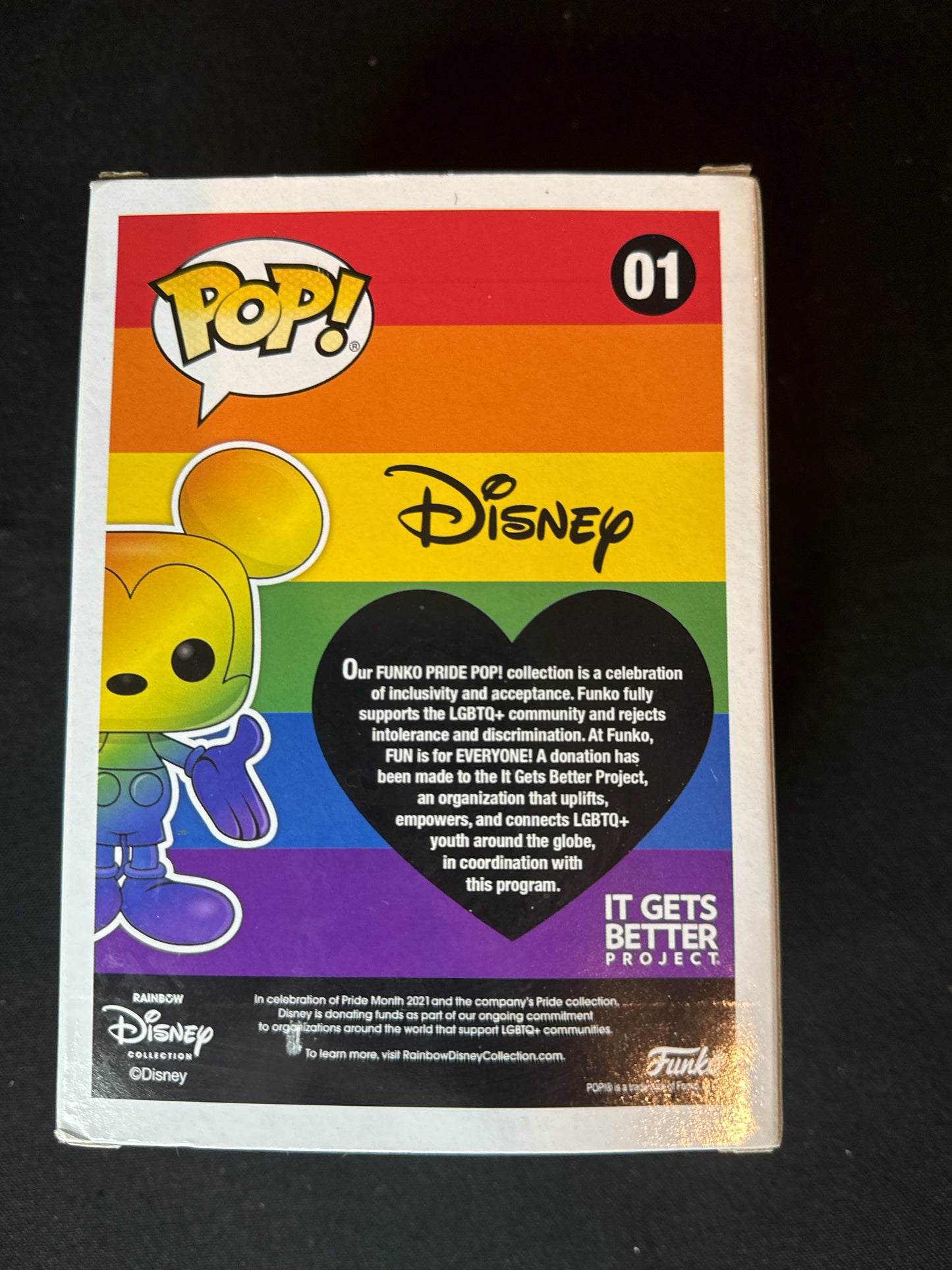 Funko Pop! Pride Disney 01 Mickey Mouse Vinyl Figure New in Box