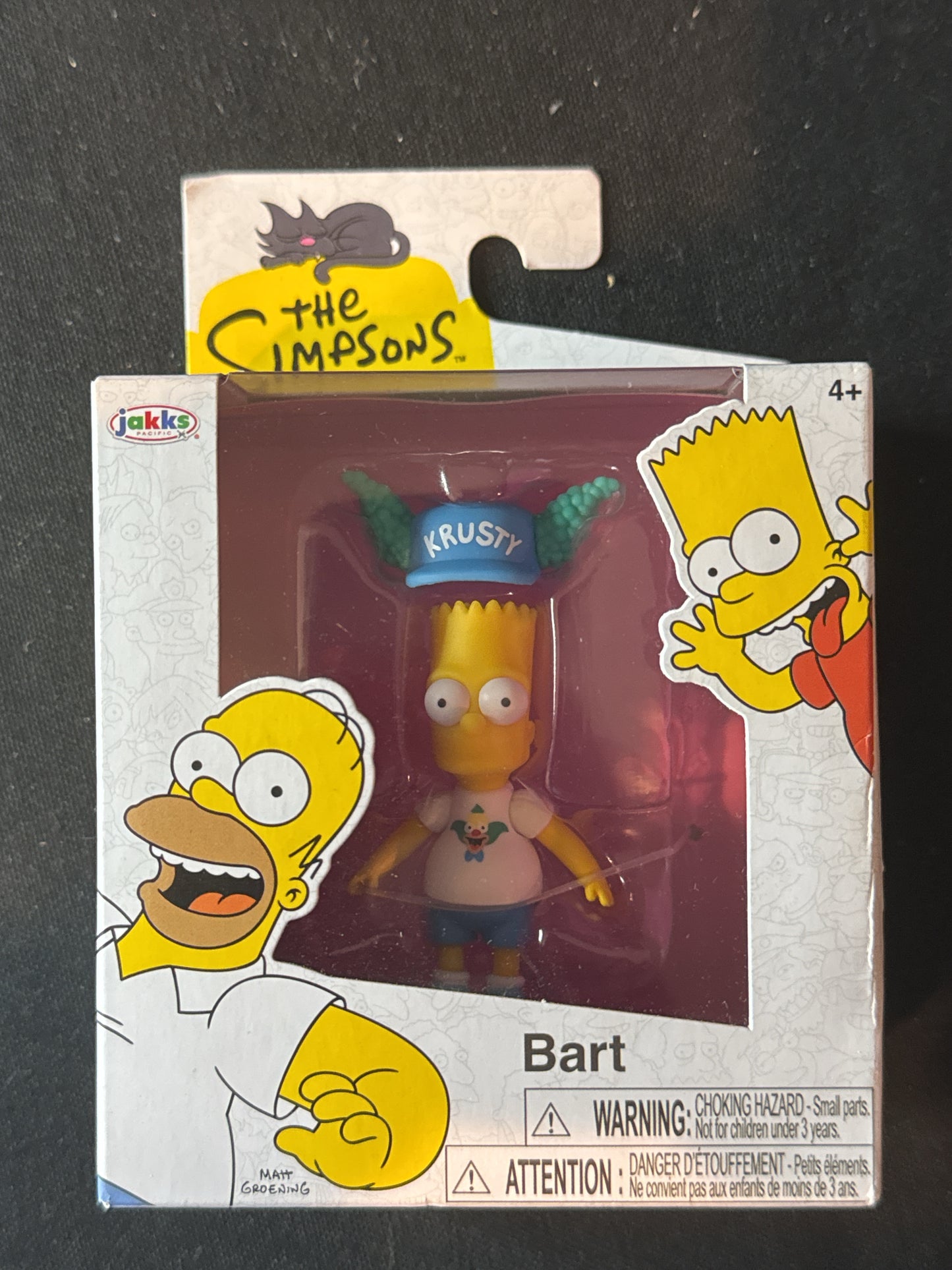 Bart w/ Krusty The Klown Hat The Simpsons 2.5" Figure Wave 3 by Jakks Pacific New in Box