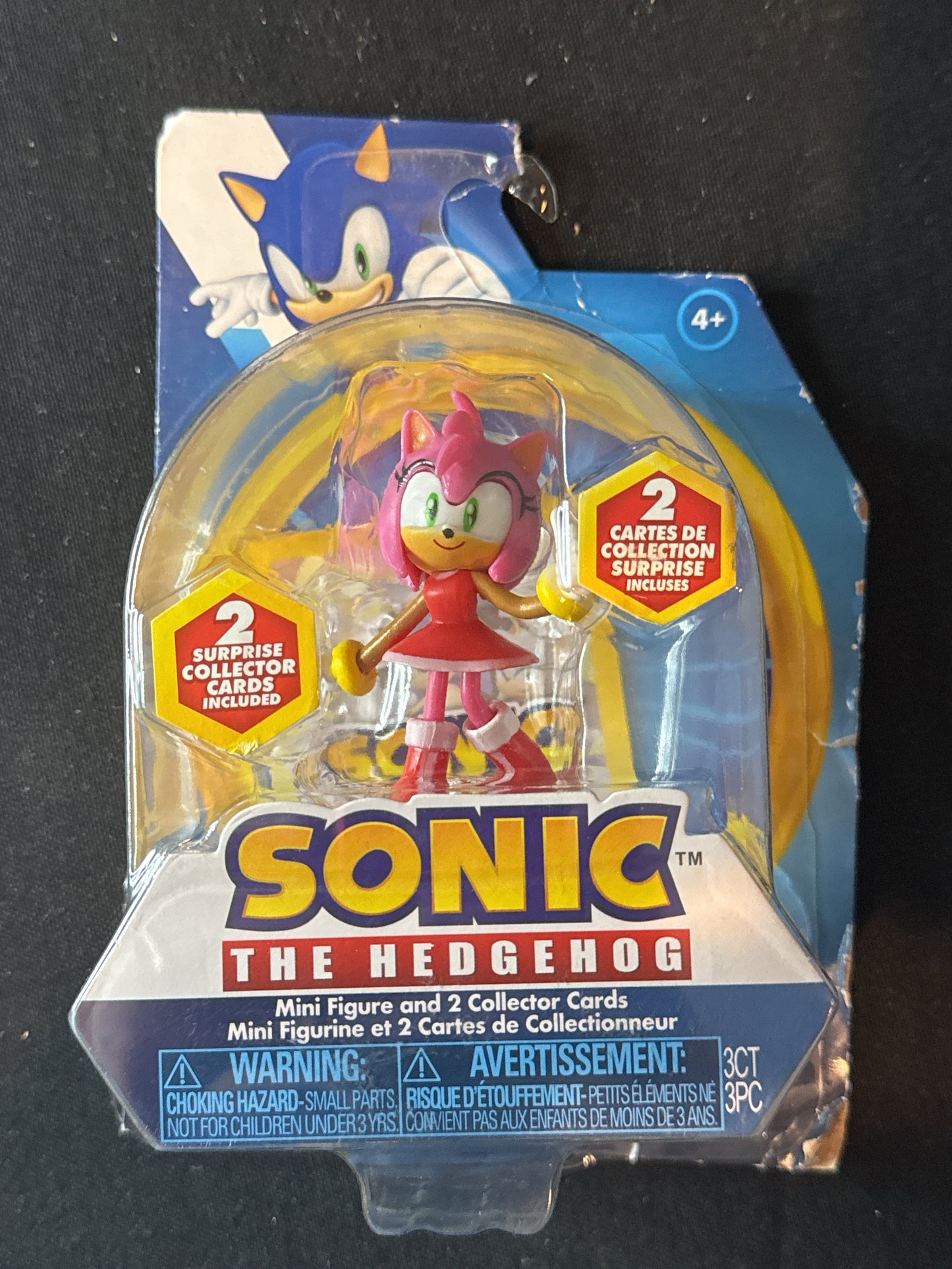 Sonic The Hedgehog Amy Rose Mini Action Figure Collector Cards Included Sega New in Box