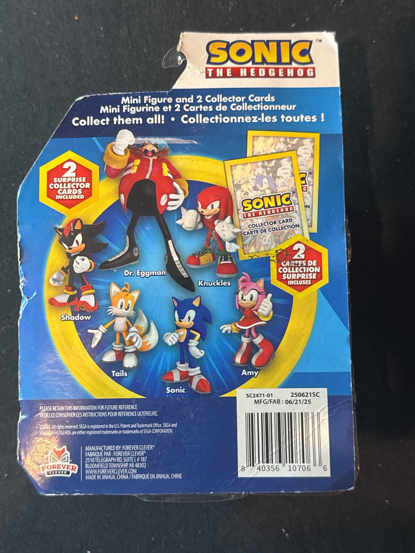 Sonic The Hedgehog Amy Rose Mini Action Figure Collector Cards Included Sega New in Box