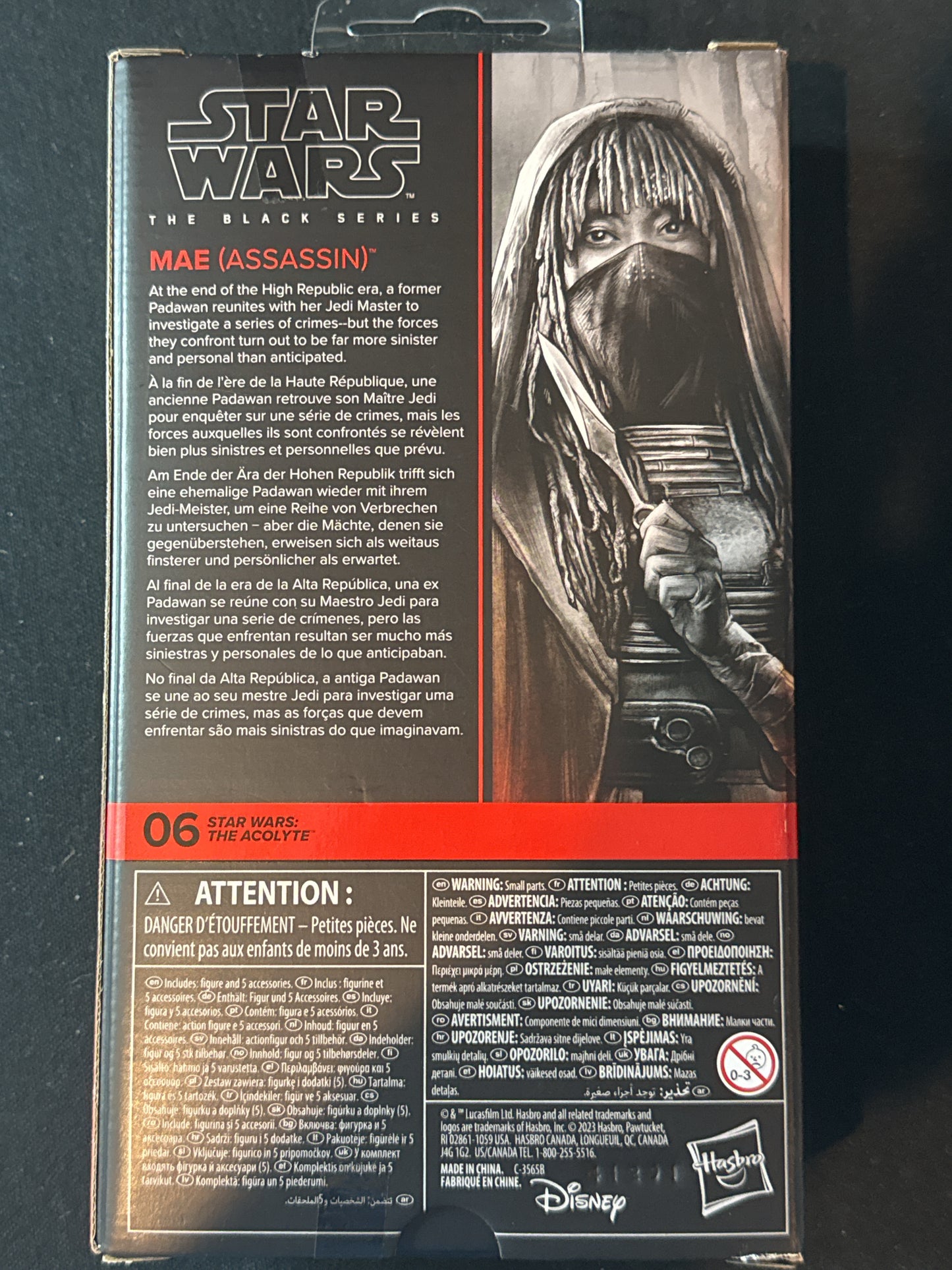 Star Wars Black Series MAE (Assassin) #6 The Acolyte 6" Action Figure New in Box