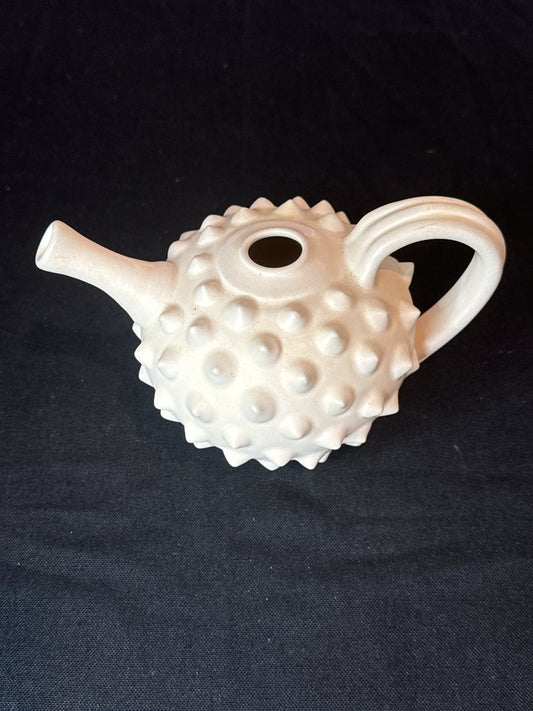 Small Hobnail White Pot for Watering Plants 4" Tall and 6.25" Long