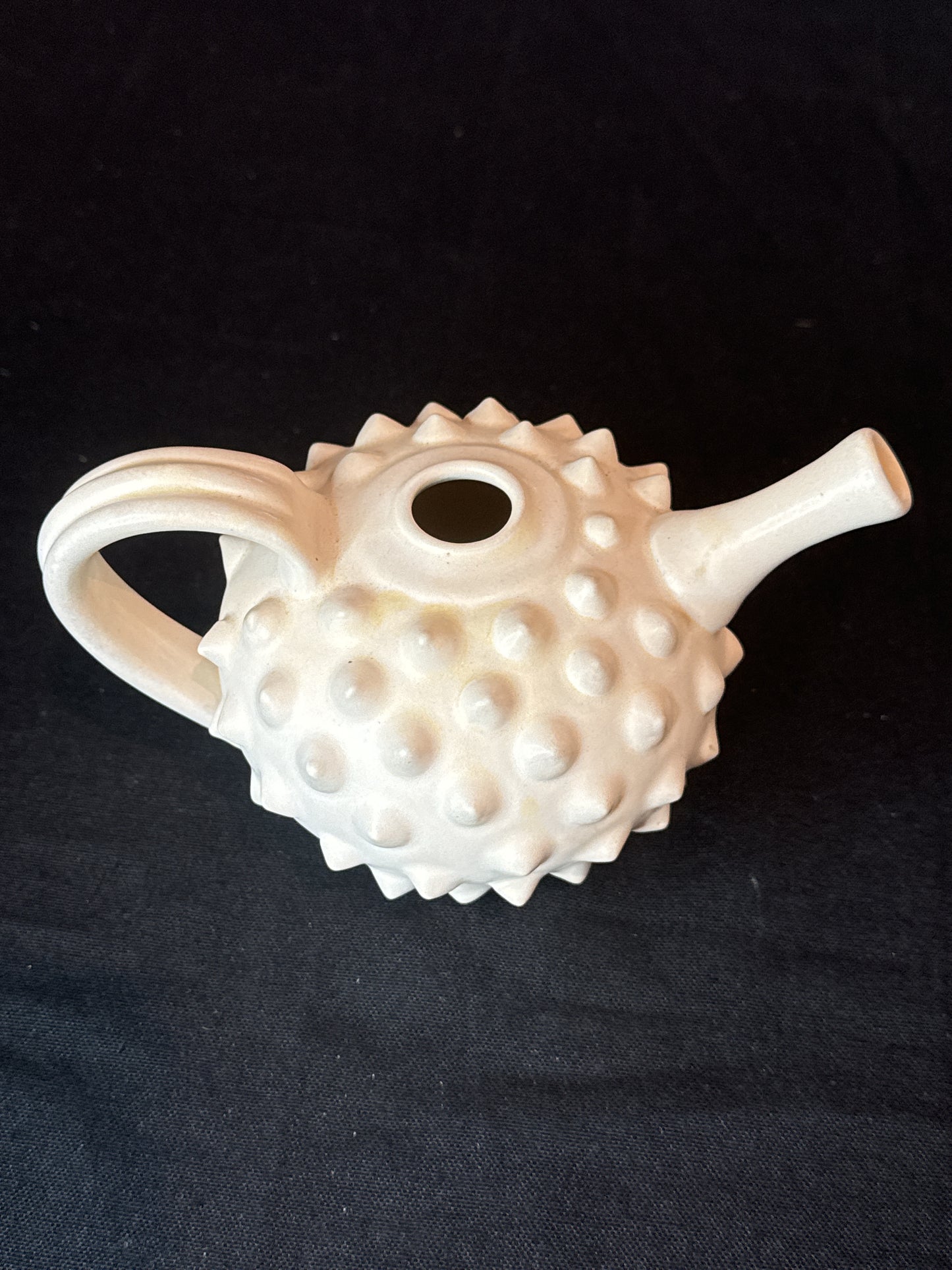 Small Hobnail White Pot for Watering Plants 4" Tall and 6.25" Long