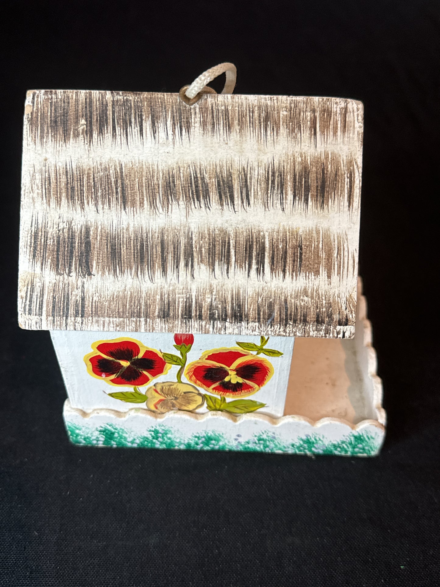 Small Bird House with Flowers Hand Painted 5.5" Tall 4" Wide and 5.25" Long