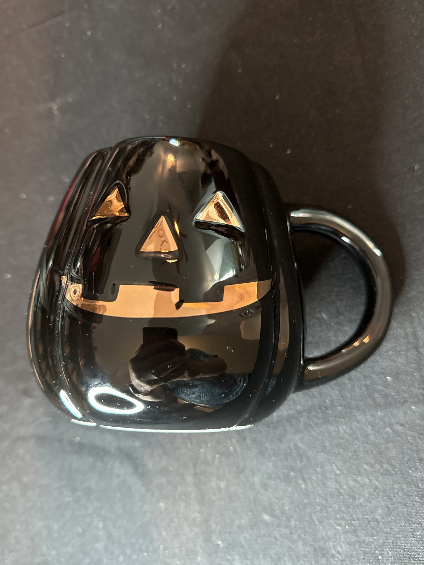 Jack O Lantern Pumpkin Black & Gold Coffee Mug/Cup Large Quantity 4.5" Tall