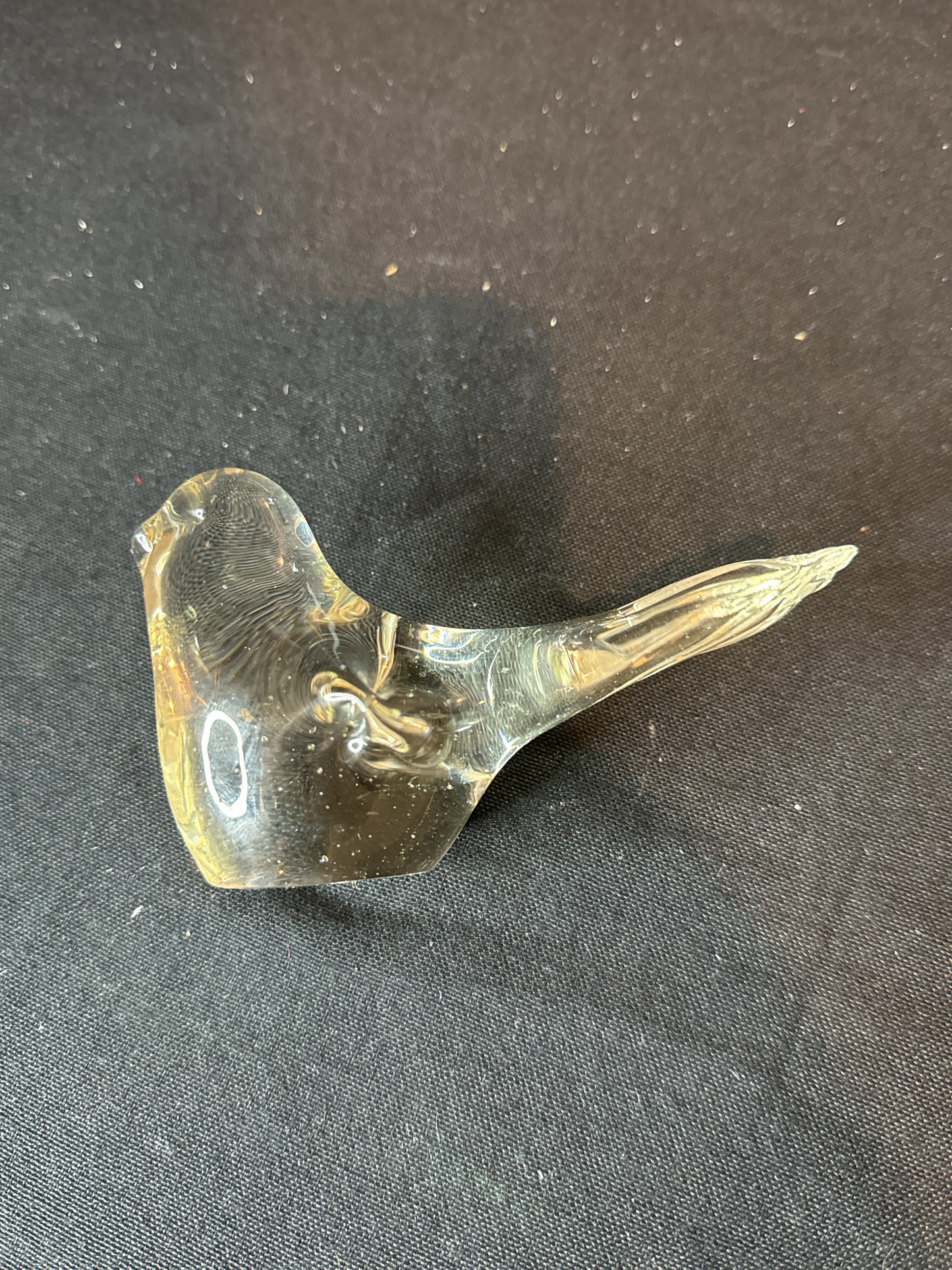 Glass Bird Paperweight 4.5" Long and 3" Tall 1/2 lb No chips or cracks