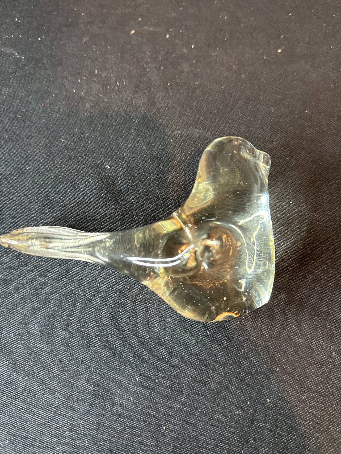 Glass Bird Paperweight 4.5" Long and 3" Tall 1/2 lb No chips or cracks