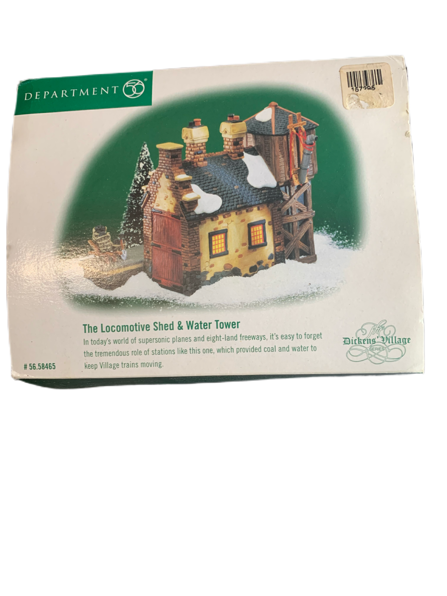 Vintage Dept 56 The Locomotive Shed and Water Tower in Box #58465 Dickens Village House