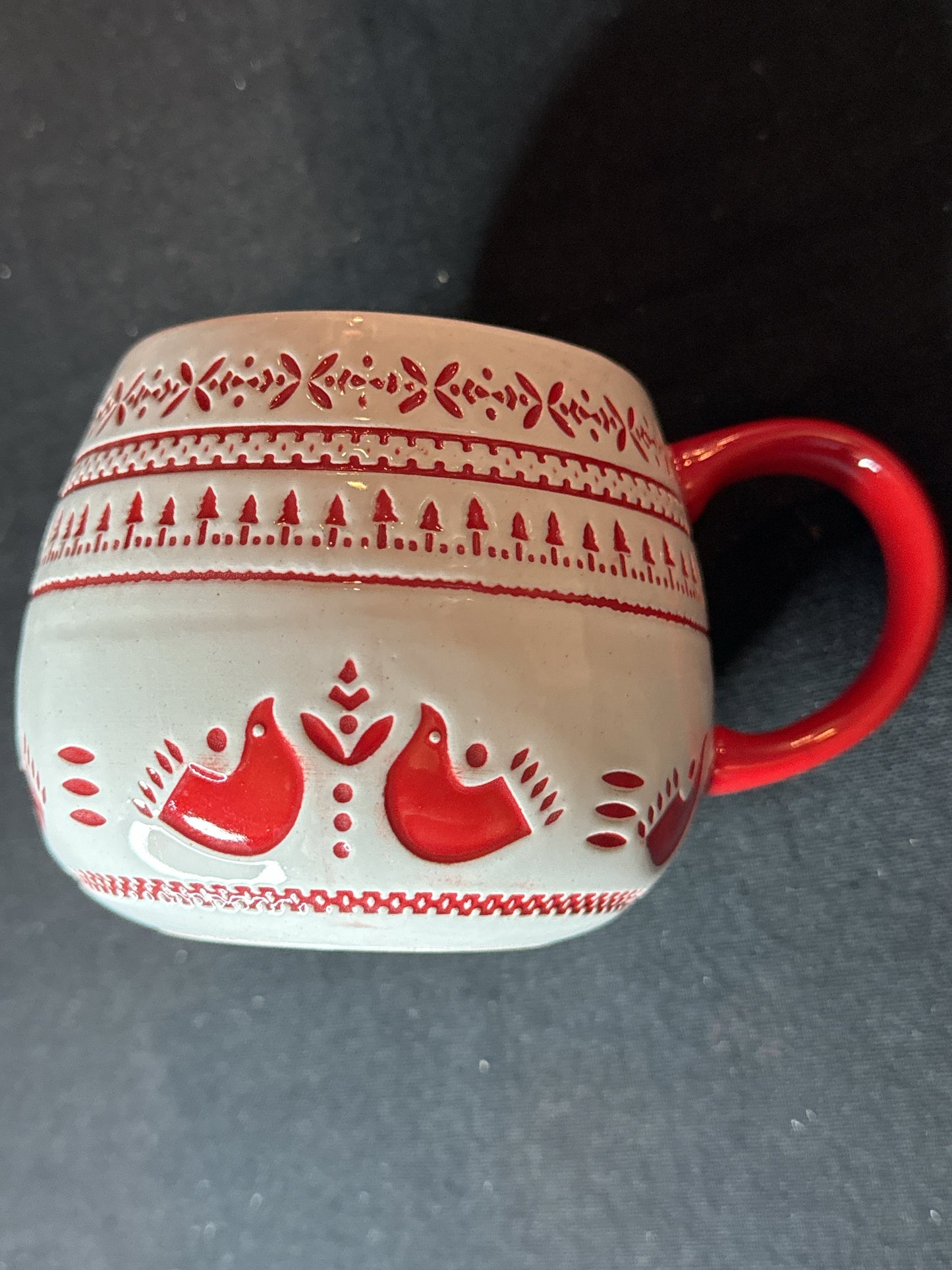 Hearth & Hand Magnolia Nordic Christmas Red Fair Isle 14 Oz Coffee Mug/Cup 3.5" Tall