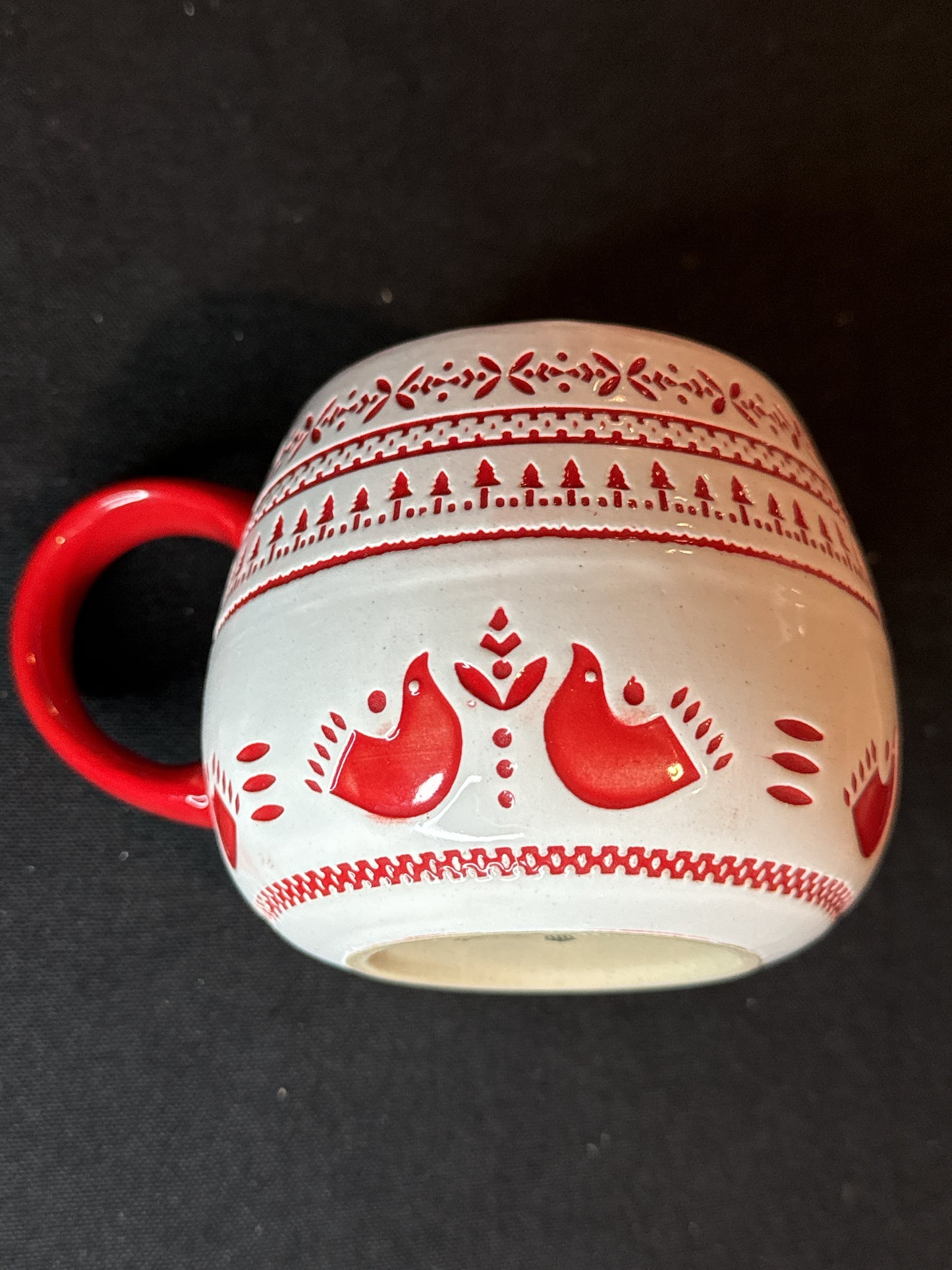 Hearth & Hand Magnolia Nordic Christmas Red Fair Isle 14 Oz Coffee Mug/Cup 3.5" Tall