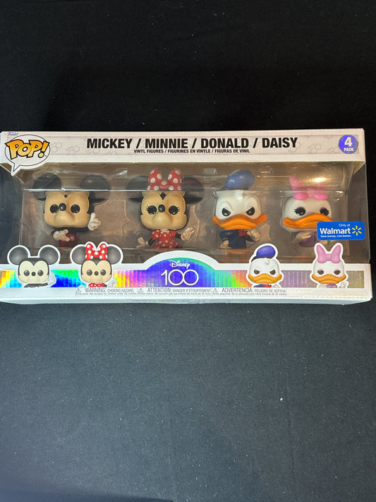 Funko Pop! Disney 100 Set 4 Pack Mickey/Minnie/Donald/Daisy Walmart Exclusive