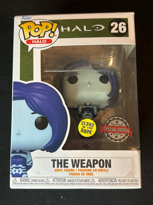 Funko Pop! Halo #26 The Weapon Vinyl Figure Special Edition Glows in Dark NIB