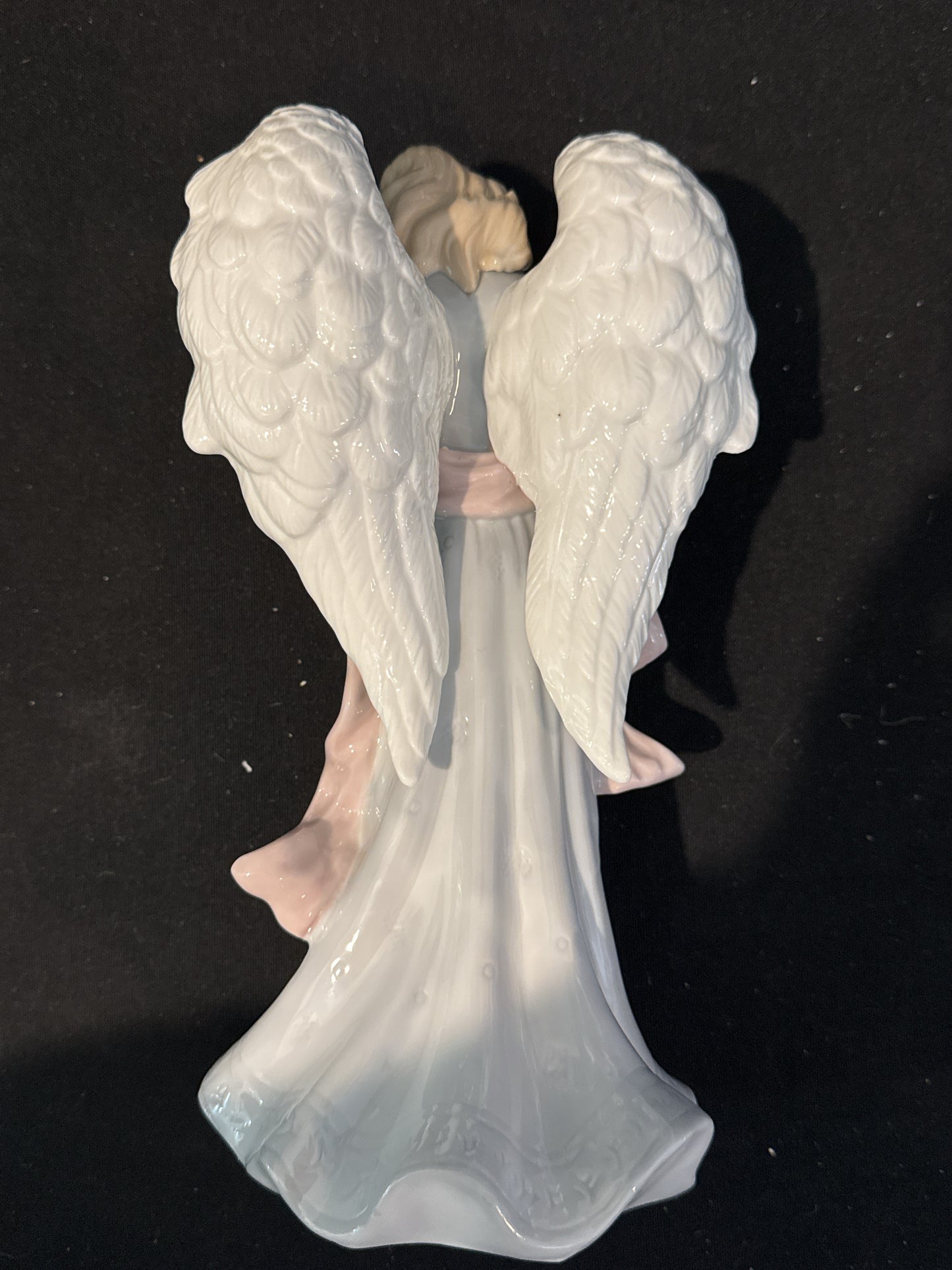 Porcelain Angel Playing Violin 10" Tall Beautiful Color Excellent Condition