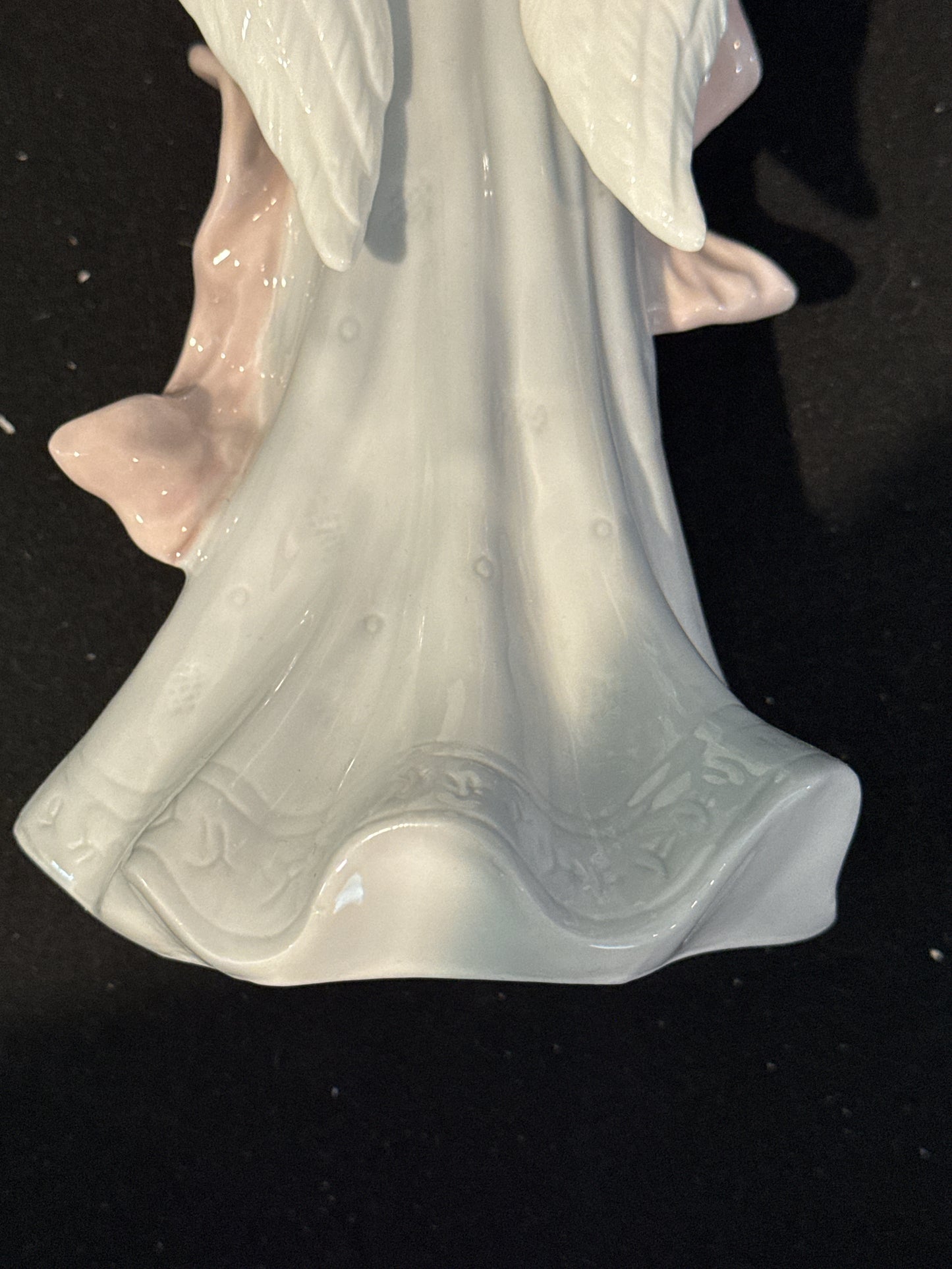 Porcelain Angel Playing Violin 10" Tall Beautiful Color Excellent Condition