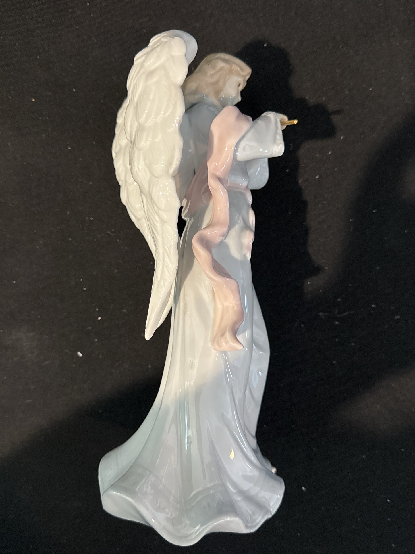 Porcelain Angel Playing Violin 10" Tall Beautiful Color Excellent Condition