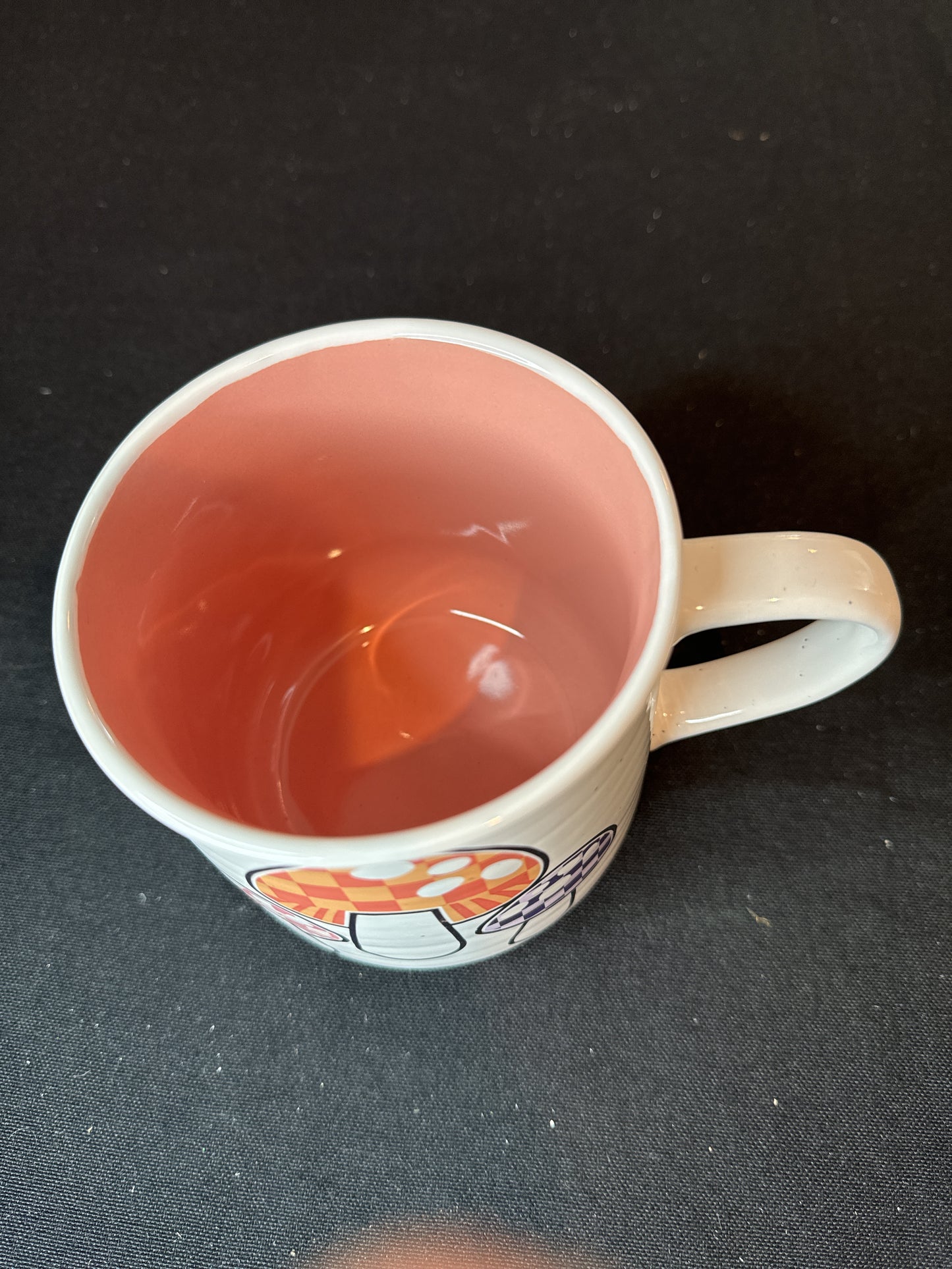 Pink, Purple and Peach Mushroom Coffee Mug/Cup w/ Pink Interior. New Inventory 4.25" Tall