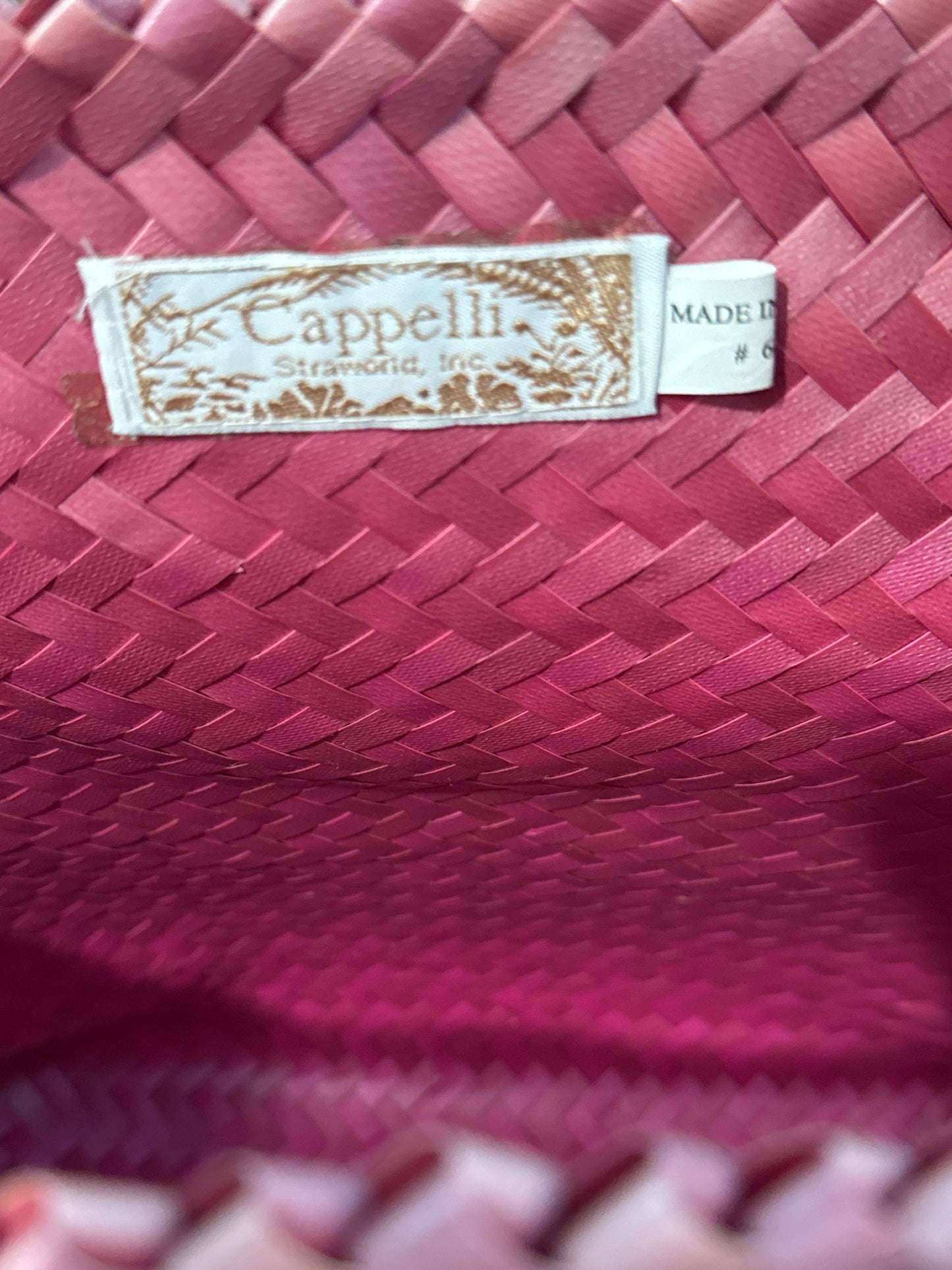 Cappelli Woven Bamboo Tote Bag 17" x 14" w/ Sandals Tag LIke New Condition