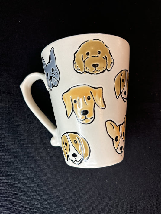 Tall Dog Coffee Mug/Cup "Dog Mom" w/ Grey Interior 5" Tall New Inventory